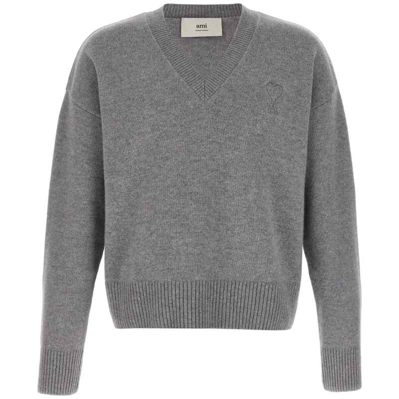 Ami Paris Puff Logo Patch Sweater