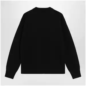 Ami Paris Black Ami de Coeur virgin wool sweater