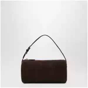 The Row 90s suede leather shoulder bag in mocha