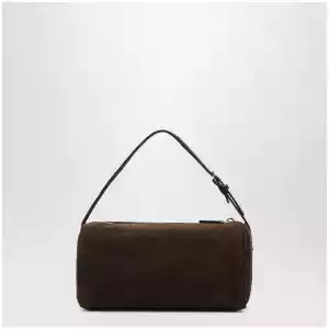 The Row 90s suede leather shoulder bag in mocha