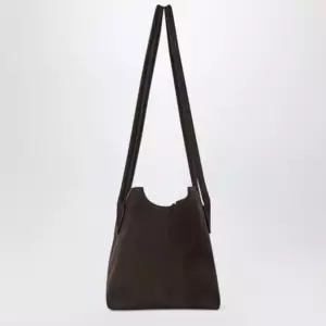 The Row Terrasse nubuck calf leather shoulder bag, ebony brown
