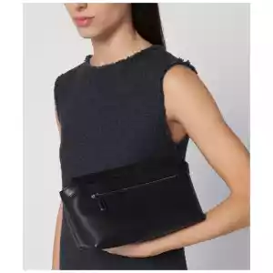 The Row Black leather clutch bag
