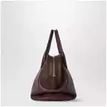 The Row Agnes soft glossy calfskin handbag in burgundy