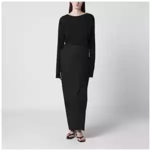Our Legacy Twisted jersey dress in Void Black Clean
