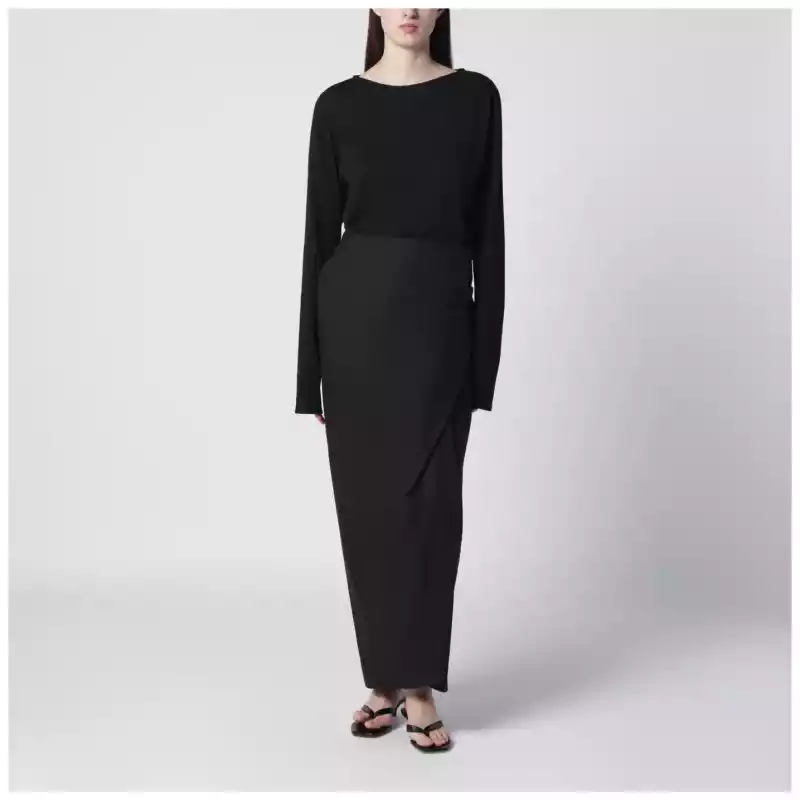 Our Legacy Twisted jersey dress in Void Black Clean