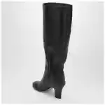 Ferragamo Ruched Boots in Dark Brown Leather
