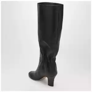 Ferragamo Ruched Boots in Dark Brown Leather