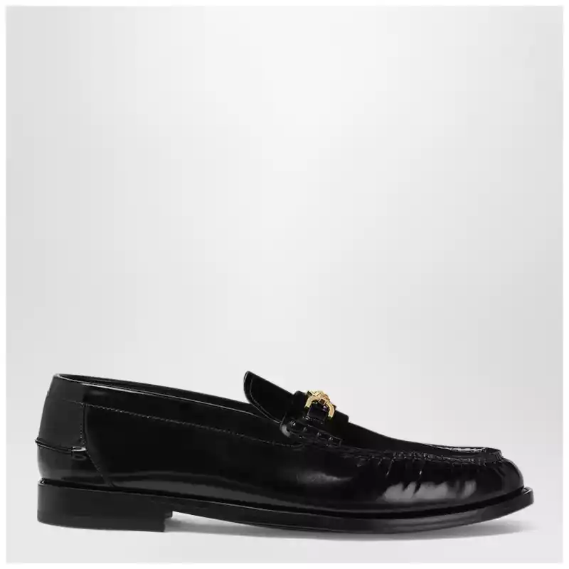 Versace Black leather Medusa 95 loafers