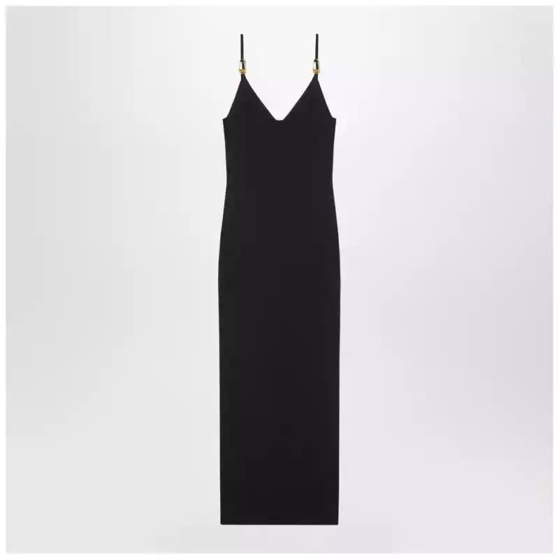 Versace Black knitted midi dress