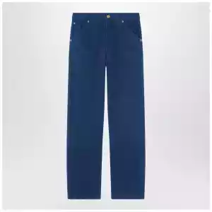 Versace Petrol blue cotton carpenter trousers