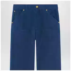Versace Petrol blue cotton carpenter trousers