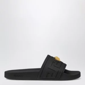 Versace Black La Medusa rubber slides