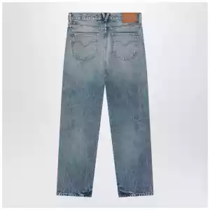 Versace Blue washed-effect jeans with small studs