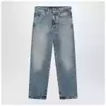 Versace Blue washed-effect jeans with small studs