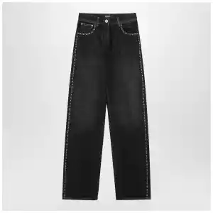 Versace Black jeans with studs and crystals