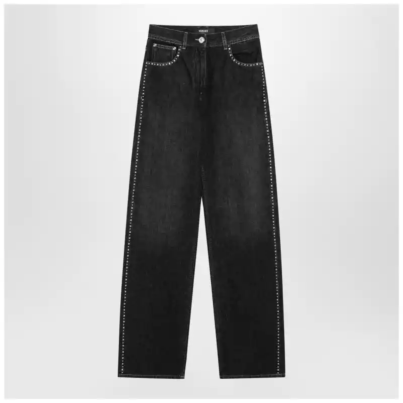 10224521A16477_S_VERSA-1D040.x Versace Black jeans with studs and crystals