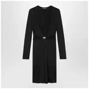 Versace Black viscose jersey midi dress