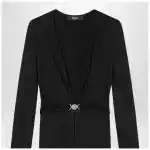 Versace Black viscose jersey midi dress