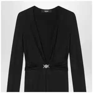 Versace Black viscose jersey midi dress