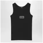 Versace Black stretch ribbed cotton tank top