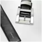 Versace Black leather belt with logo lettering