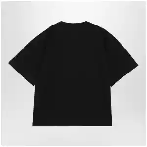 Versace Black cotton jersey T-shirt with Medusa embroidery
