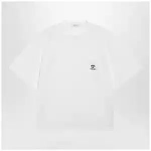 Versace White cotton jersey T-shirt with Medusa embroidery