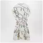 Versace Printed silk twill mini shirt dress in ivory