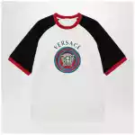 Versace White/black cotton T-shirt with Medusa print
