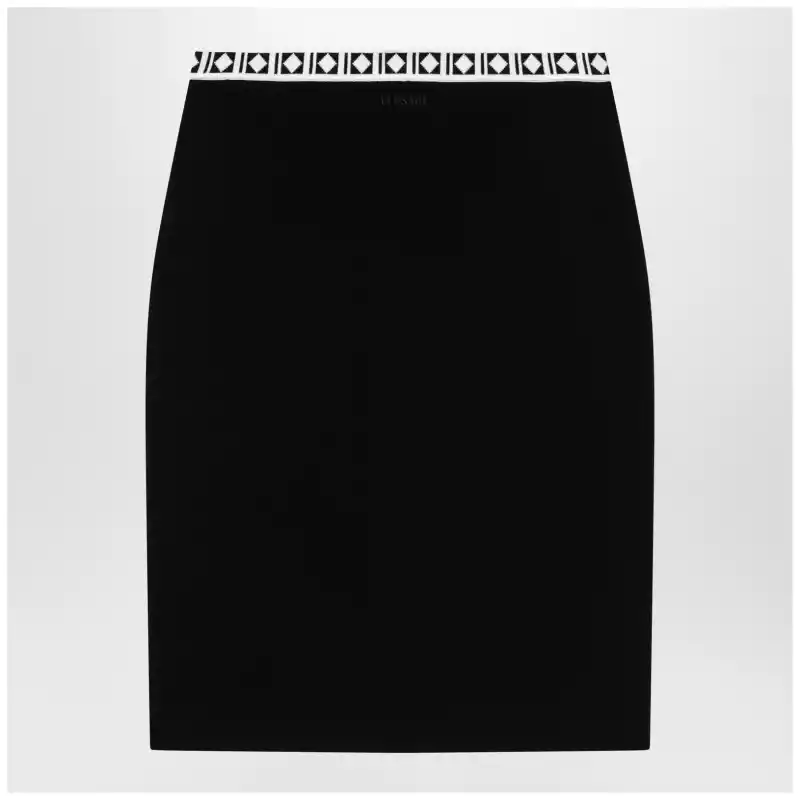 Versace Jacquard viscose-blend midi skirt in black