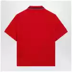 Versace Lipstick red cotton piqué polo with embroidered logo