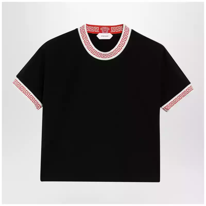 Versace Black stretch cotton jersey T-shirt