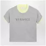 Versace Reversible grey/yellow cotton jersey T-shirt
