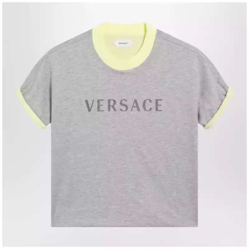 Versace Reversible grey/yellow cotton jersey T-shirt