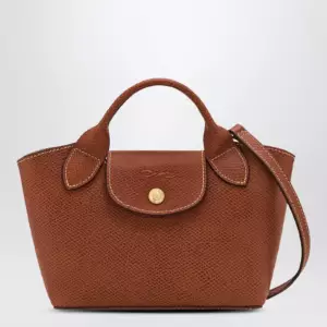 Longchamp XS Épure shopping bag in bullet brun leather