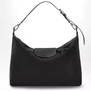 Longchamp Black XL Le Pliage Xtra leather hobo bag