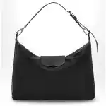 Longchamp Black XL Le Pliage Xtra leather hobo bag
