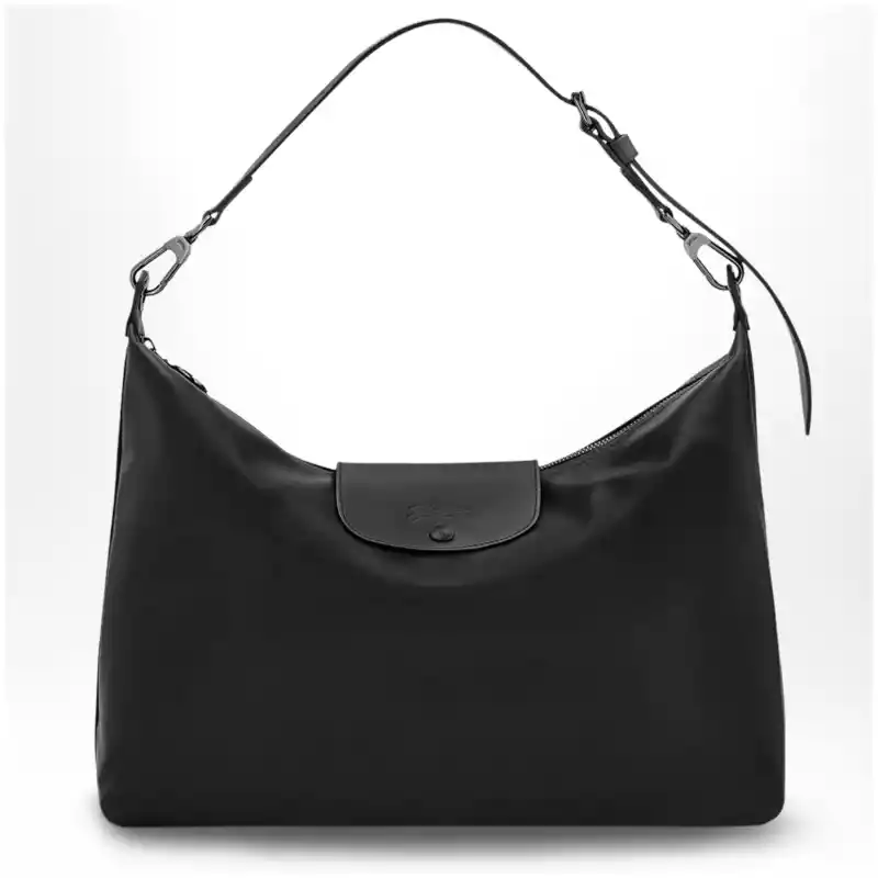 Longchamp Black XL Le Pliage Xtra leather hobo bag