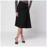 Dries Van Noten Navy blue draped skirt with brooch