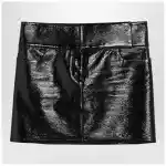 Courreges Courrèges Black Belted Vinyl Mini Skirt