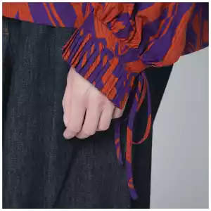 Dries Van Noten Loose shirt with ruffle details and Crushed Stripe print