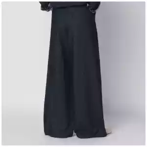 Dries Van Noten Indigo denim wide-leg trousers with pleats