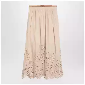 ZIMMERMANN Wylie cream colored midi skirt