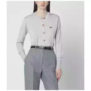 Vivienne Westwood Light grey wool and silk cardigan