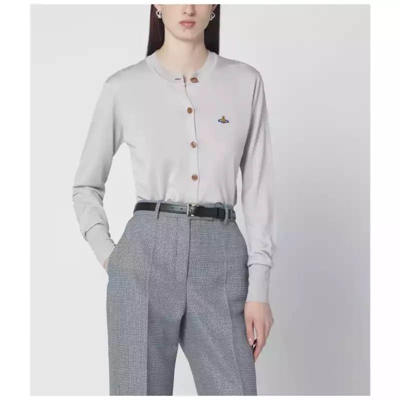 Vivienne Westwood Light grey wool and silk cardigan