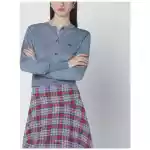 Vivienne Westwood Ice-blue cropped wool and silk cardigan