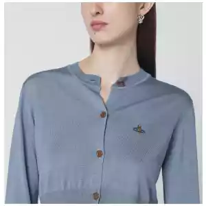Vivienne Westwood Ice-blue cropped wool and silk cardigan