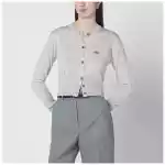 Vivienne Westwood Light grey cropped wool and silk cardigan