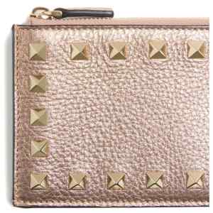 Valentino Garavani-Rockstud grainy card holder