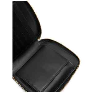 Comme Des Garcons Comme Des Garçons Sa2100 Black Leather Square Zip-Around Wallet.